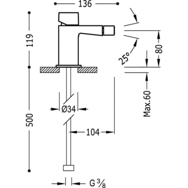 Bateria Bidetowa Slim 20212002 Tres Bateria Bidetowa Slim 20212002 Tres