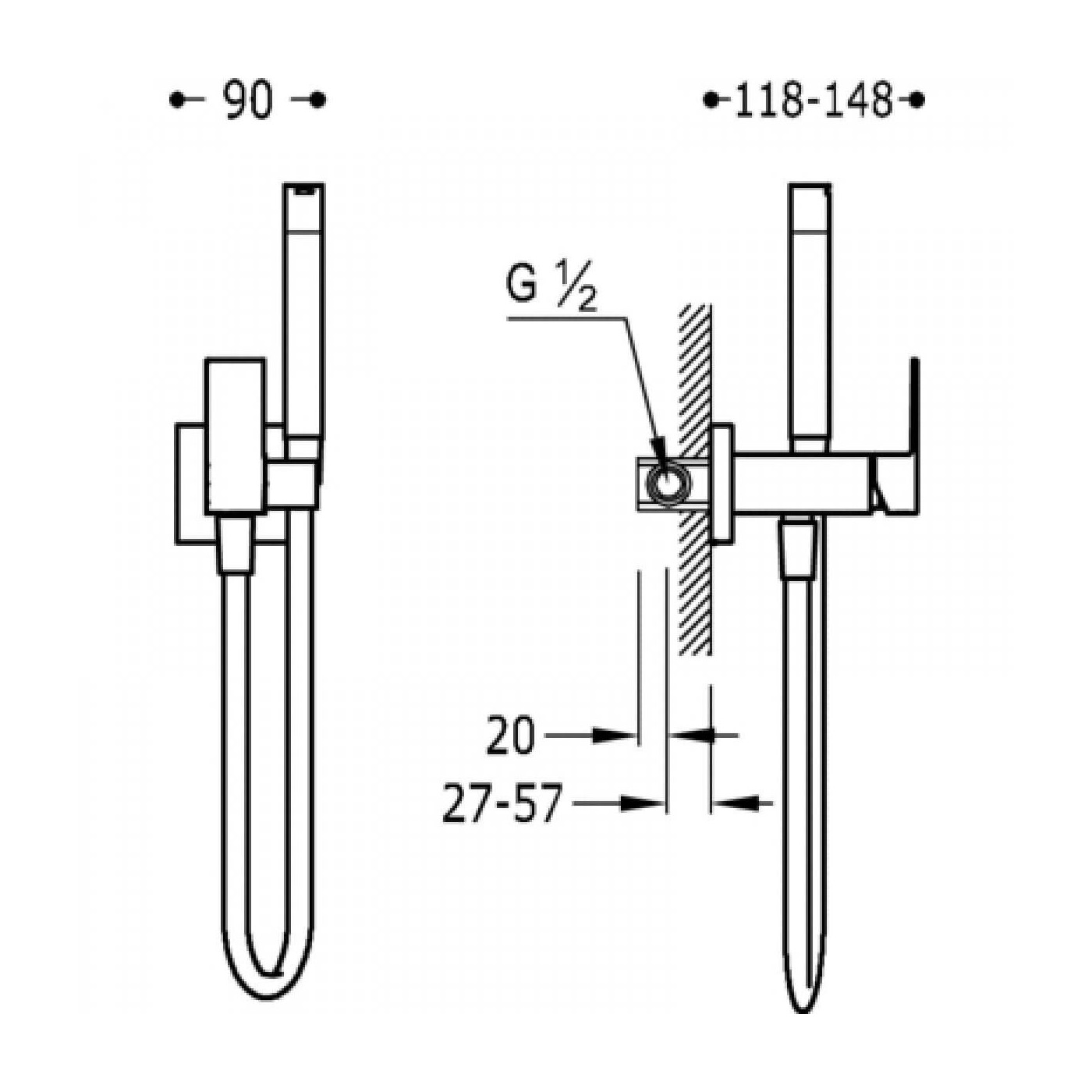 Bateria Bidetowa Podtynkowa Cuadro 00612301 Tres Bateria Bidetowa Podtynkowa Cuadro 00612301 Tres