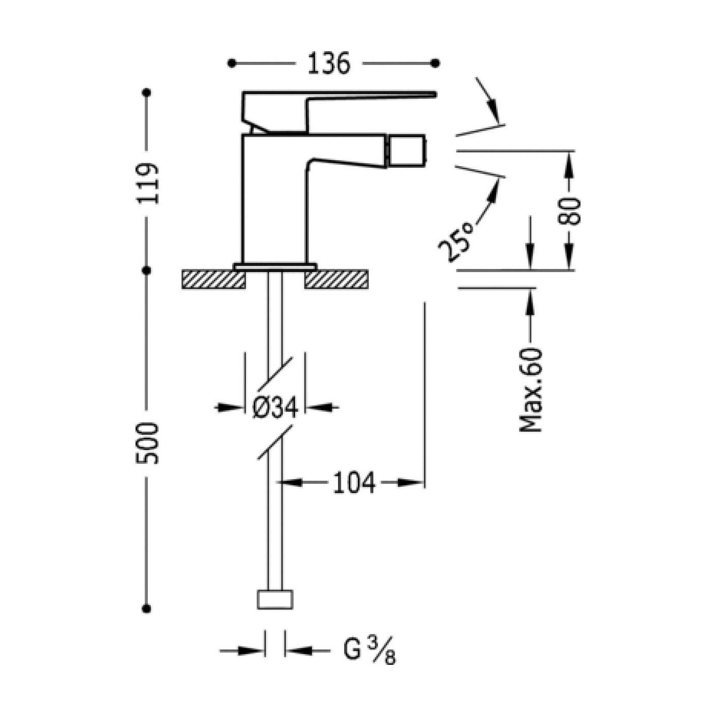 Bateria Bidetowa Slim Exclusive 20212001 Tres Bateria Bidetowa Slim Exclusive 20212001 Tres