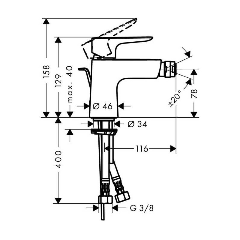 Bateria Bidetowa Talis E 71720000 Hansgrohe Bateria Bidetowa Talis E 71720000 Hansgrohe