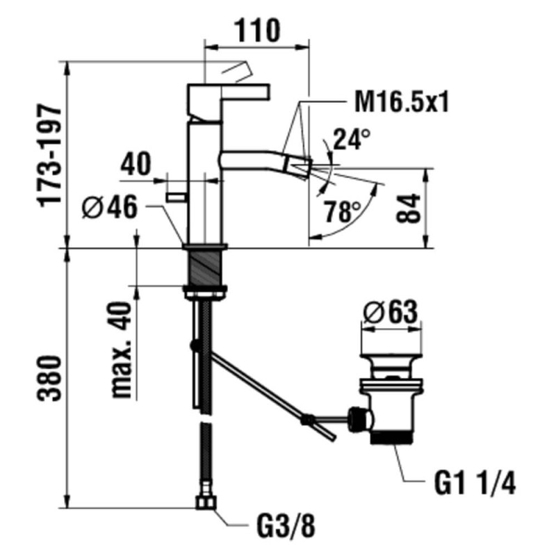 Bateria Bidetowa Kartell H3413310041011 Laufen Bateria Bidetowa Kartell H3413310041011 Laufen