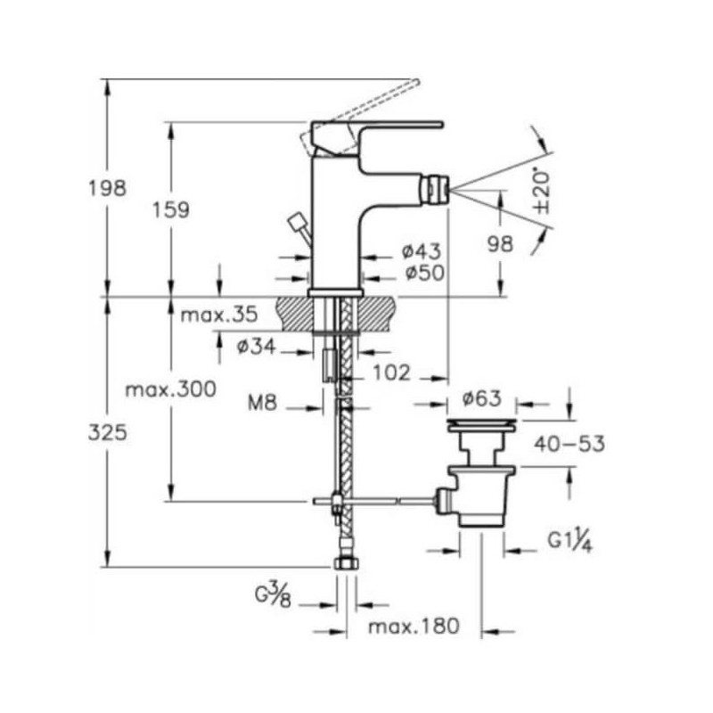 Bateria Bidetowa Z/K Q-Line A40777EXP Vitra Bateria Bidetowa Z/K Q-Line A40777EXP Vitra