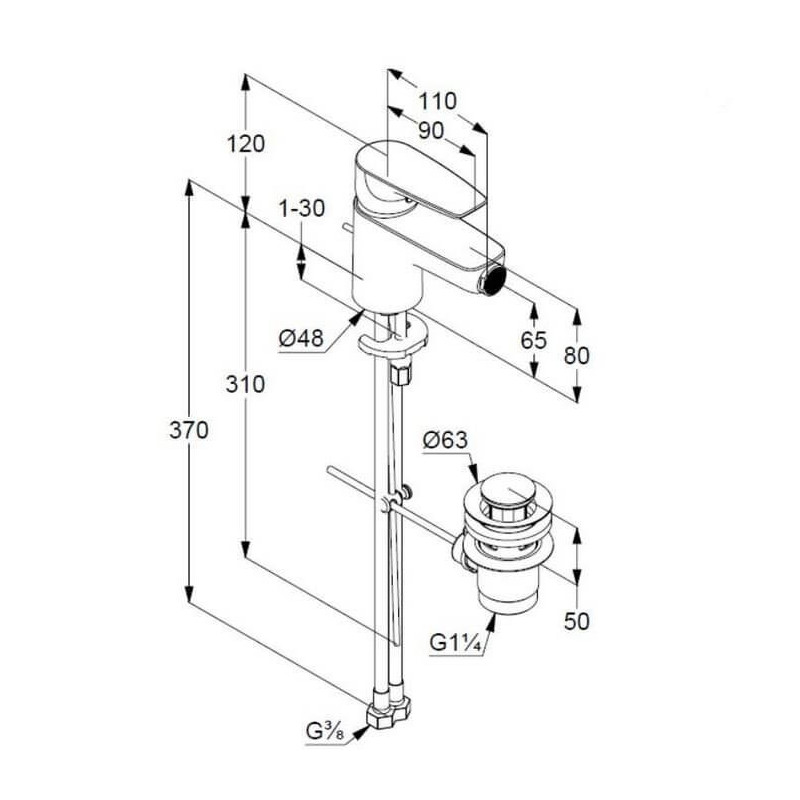 Bateria Bidetowa Pure&Solid Z/K 342160575 Kludi Bateria Bidetowa Pure&Solid Z/K 342160575 Kludi