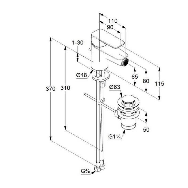 Bateria Bidetowa Pure&Style Z/K 402160575 Kludi Bateria Bidetowa Pure&Style Z/K 402160575 Kludi