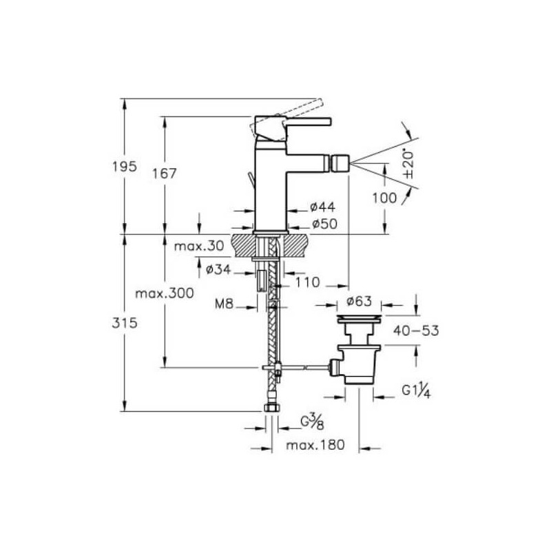 Bateria Bidetowa Minimax S A41988EXP Vitra Bateria Bidetowa Minimax S A41988EXP Vitra
