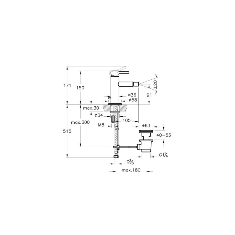 Bateria Bidetowa Jednouchwytowa A42559 Chrom Vitra Bateria Bidetowa Jednouchwytowa A42559 Chrom Vitra