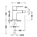 Bateria Bidetowa Loft Stal 20012001AC Tres Bateria Bidetowa Loft Stal 20012001AC Tres