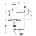 Bateria Bidetowa Loft Stal 20012002AC Tres Bateria Bidetowa Loft Stal 20012002AC Tres