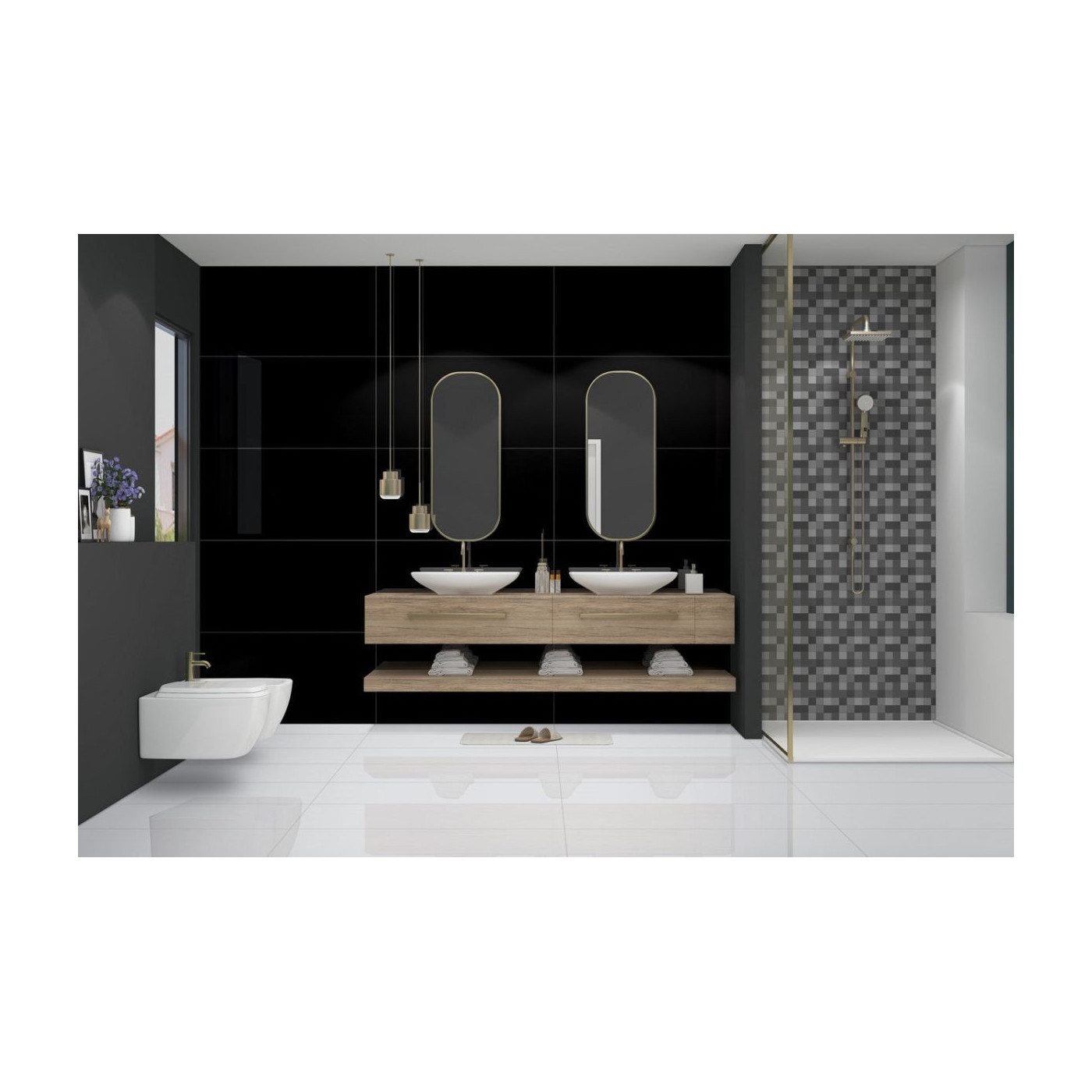 Płytka Podłogowa Canton Black 60x60 High Glossy Ceramica Limone Płytka Podłogowa Canton Black 60x60 High Glossy Ceramica Limone