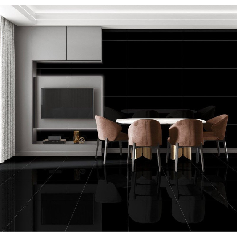 Płytka Podłogowa Canton Black 60x60 High Glossy Ceramica Limone Płytka Podłogowa Canton Black 60x60 High Glossy Ceramica Limone