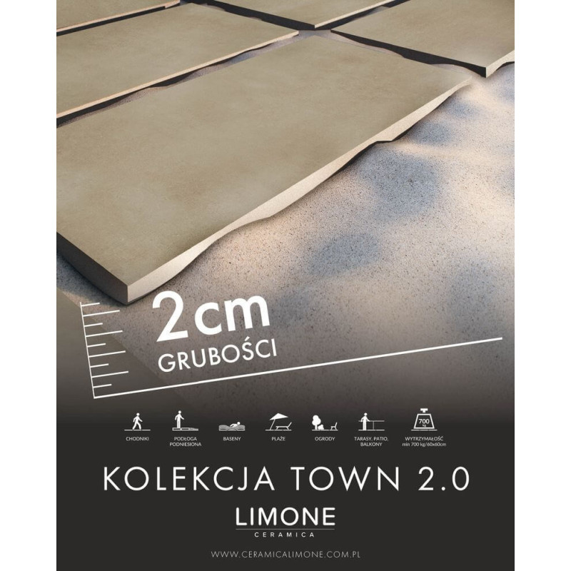 Płytka Tarasowa Town Beige 60x60x2 Ceramica Limone Płytka Tarasowa Town Beige 60x60x2 Ceramica Limone