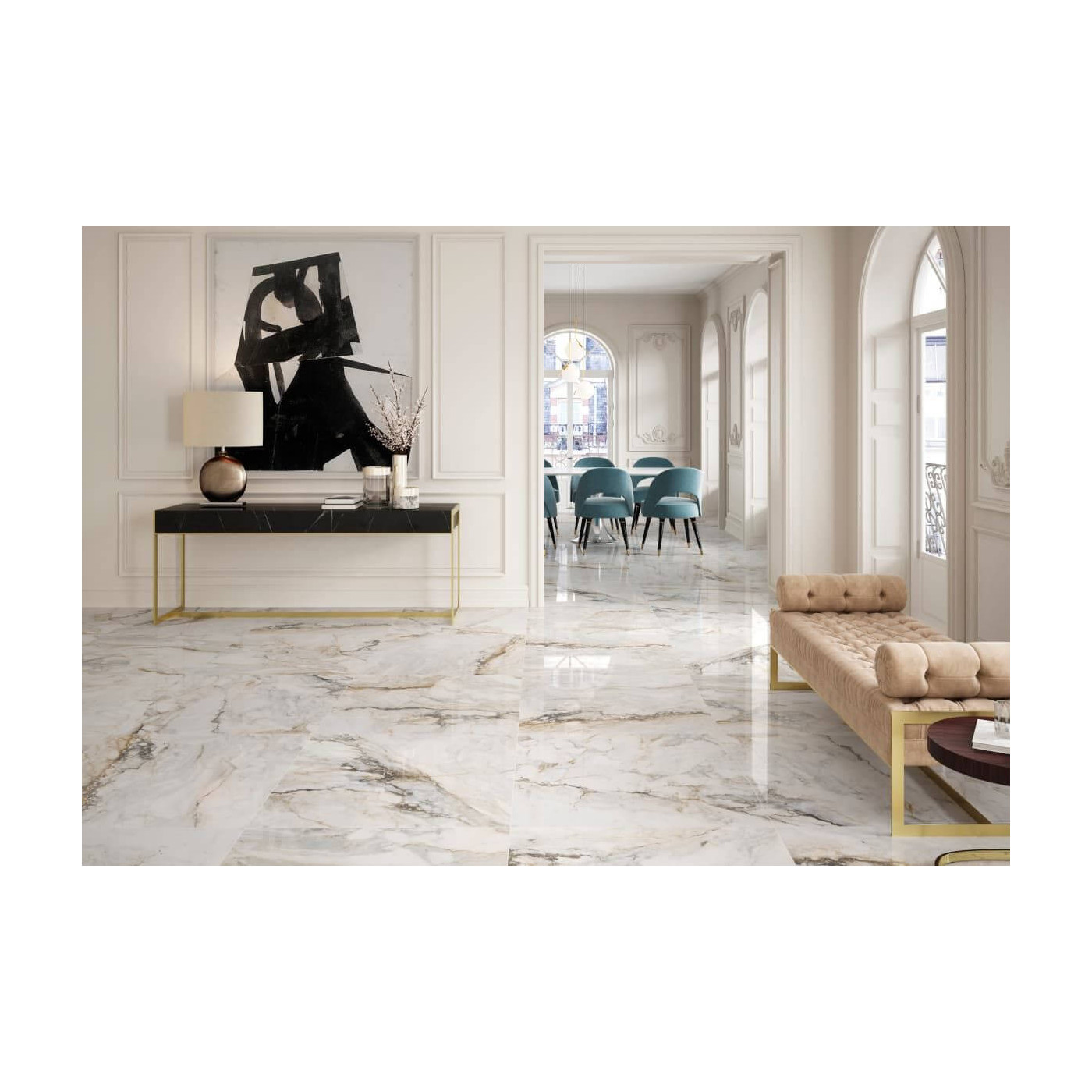 Płytka Podłogowa Sofia Gold Poler 90x90 Ceramica Limone Płytka Podłogowa Sofia Gold Poler 90x90 Ceramica Limone