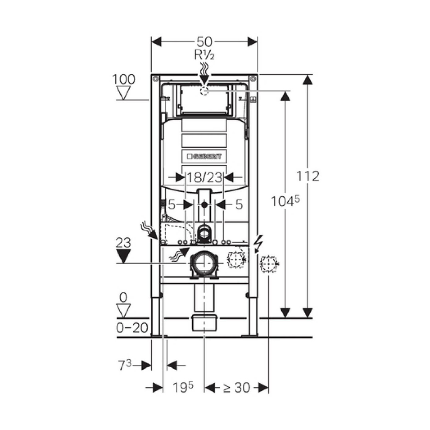 Stelaż Podtynkowy Do WC UP320 Sigma DUOFIX 111.320.00.5 Geberit Stelaż Podtynkowy Do WC UP320 Sigma DUOFIX 111.320.00.5 Geberit