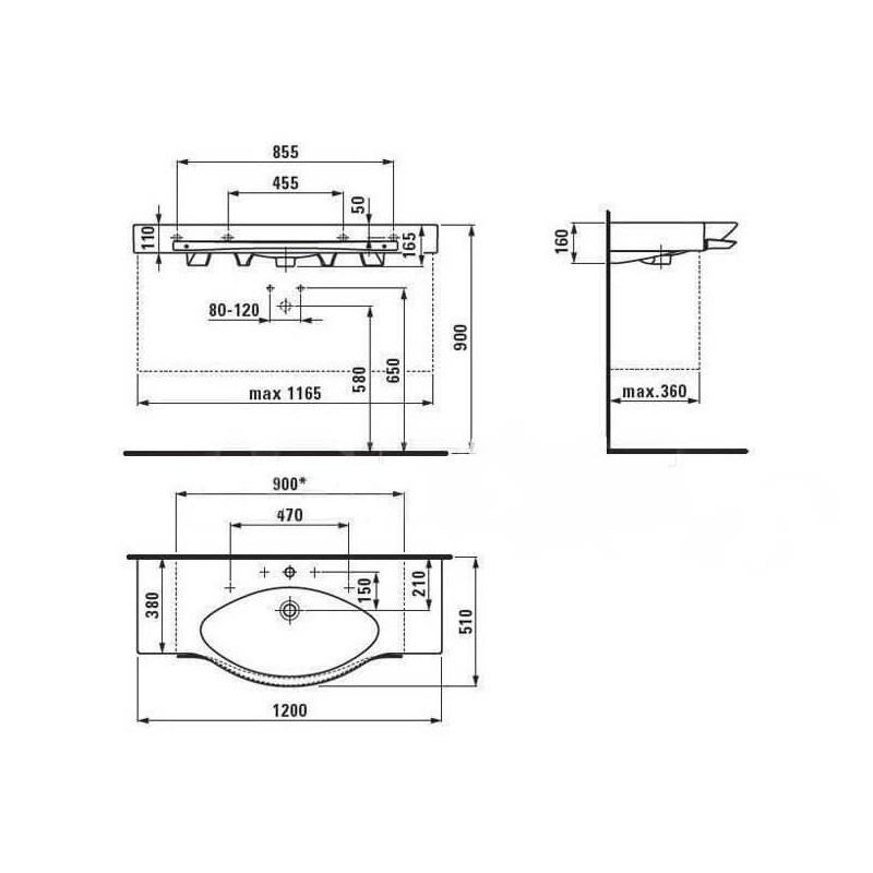 Umywalka Palace Biała 120x51 H8117040001041 Laufen Umywalka Palace Biała 120x51 H8117040001041 Laufen