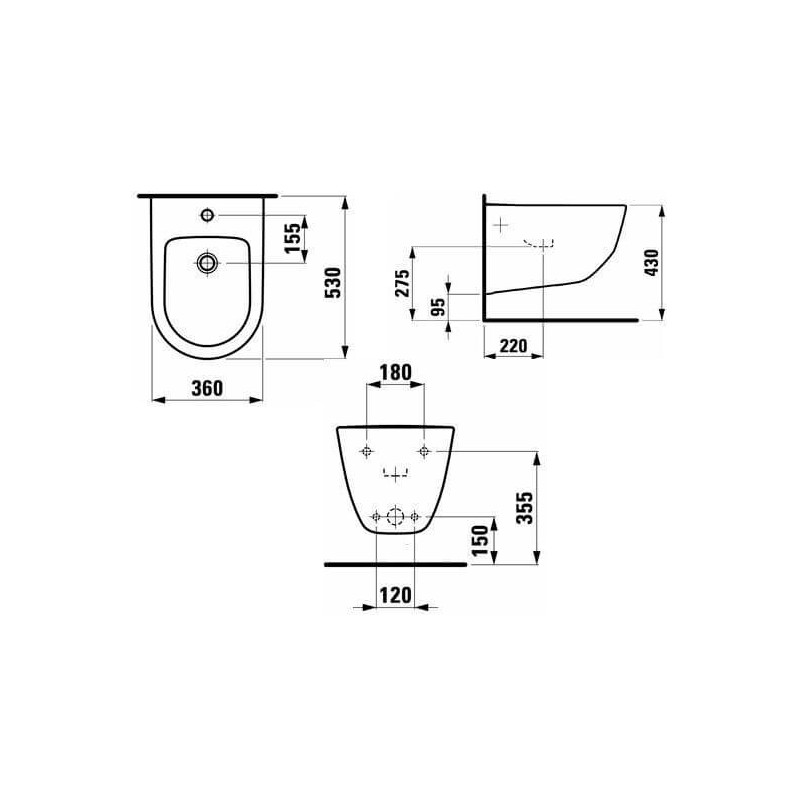 Bidet Podwieszany 360x530 mm Z Otworem Na Baterię Na Środku Pro A Biały H8309520003021 Laufen Bidet Podwieszany 360x530 mm Z Otworem Na Baterię Na Środku Pro A Biały H8309520003021 Laufen