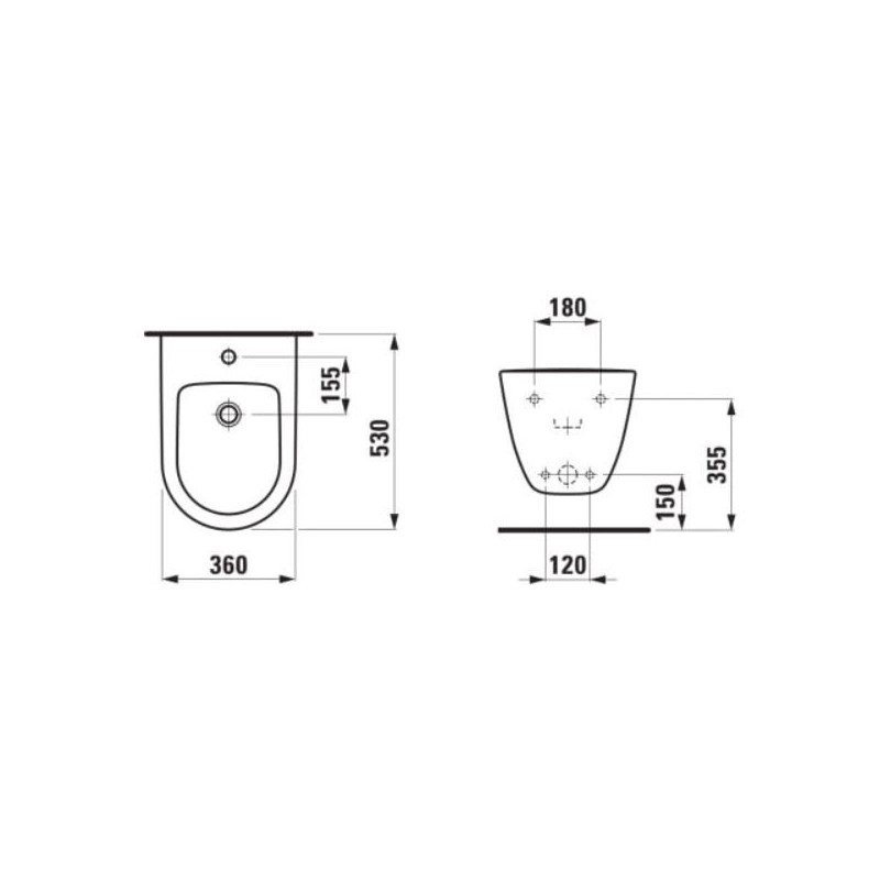 Bidet Podwieszany 360x530 mm Z Otworem Na Baterię Na Środku Pro A Biały H8309520003021 Laufen Bidet Podwieszany 360x530 mm Z Otworem Na Baterię Na Środku Pro A Biały H8309520003021 Laufen