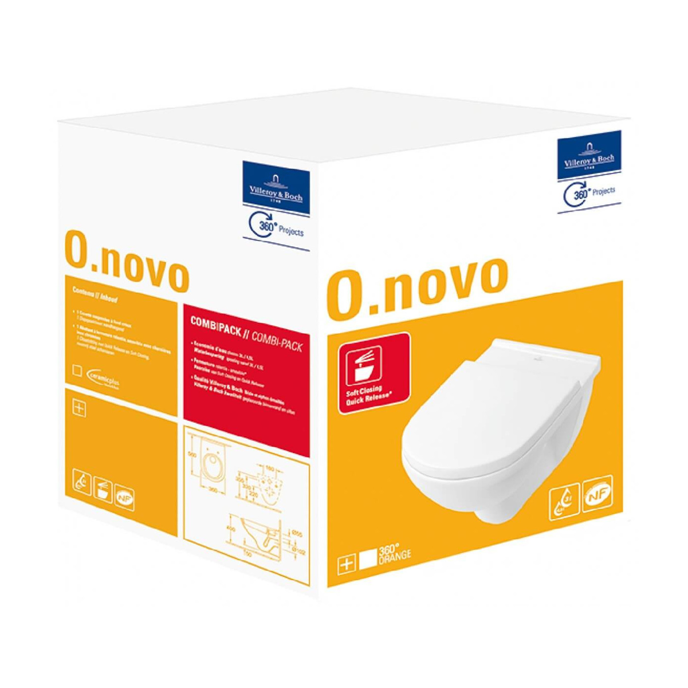 Miska WC Podwieszana Z Deską Wolnoopadającą O.NOVO 5660H101 Villeroy&Boch Miska WC Podwieszana Z Deską Wolnoopadającą O.NOVO 5660H101 Villeroy&Boch
