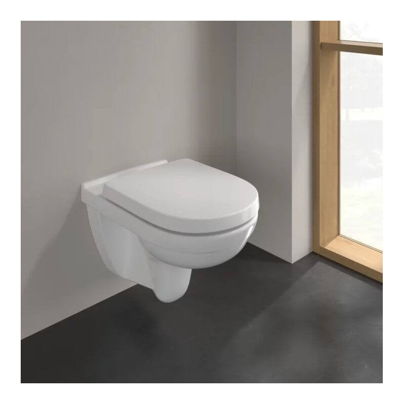Miska WC Wisząca Bezrantowa O.Novo 56x36 Z Deską Wolnoopadającą 5660HR01 Villeroy&Boch Miska WC Wisząca Bezrantowa O.Novo 56x36 Z Deską Wolnoopadającą 5660HR01 Villeroy&Boch