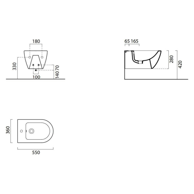 Bidet Podwieszany Pura 55 + Zestaw Montażowy 55x36 8865111+FISR GSI Bidet Podwieszany Pura 55 + Zestaw Montażowy 55x36 8865111+FISR GSI