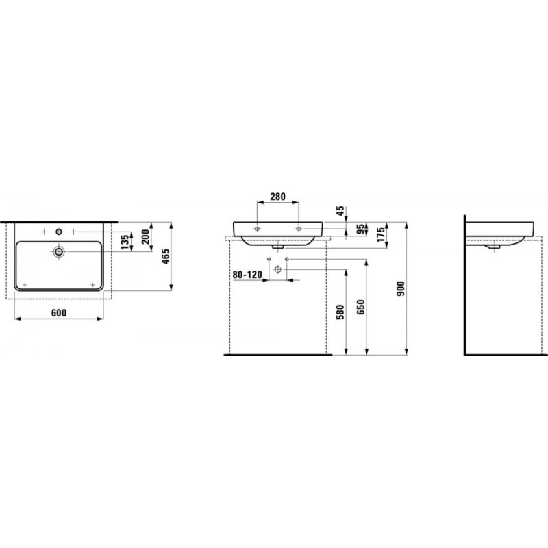 Umywalka Pro S 60x46,5 H8169630001041 Laufen Umywalka Pro S 60x46,5 H8169630001041 Laufen