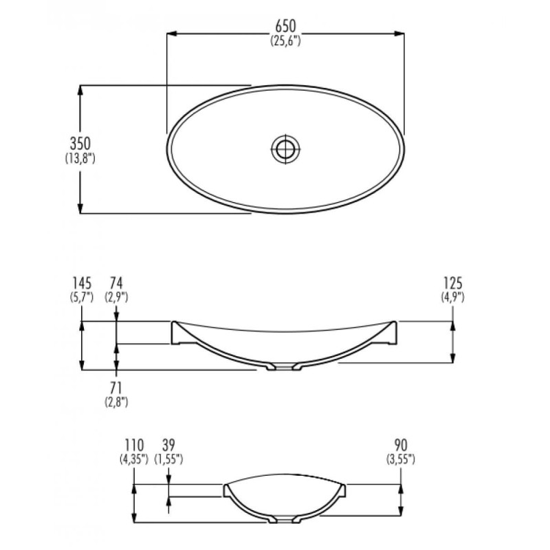 Umywalka Wpuszczana W Blat Spool 65x35 C53301 Palazzani Umywalka Wpuszczana W Blat Spool 65x35 C53301 Palazzani