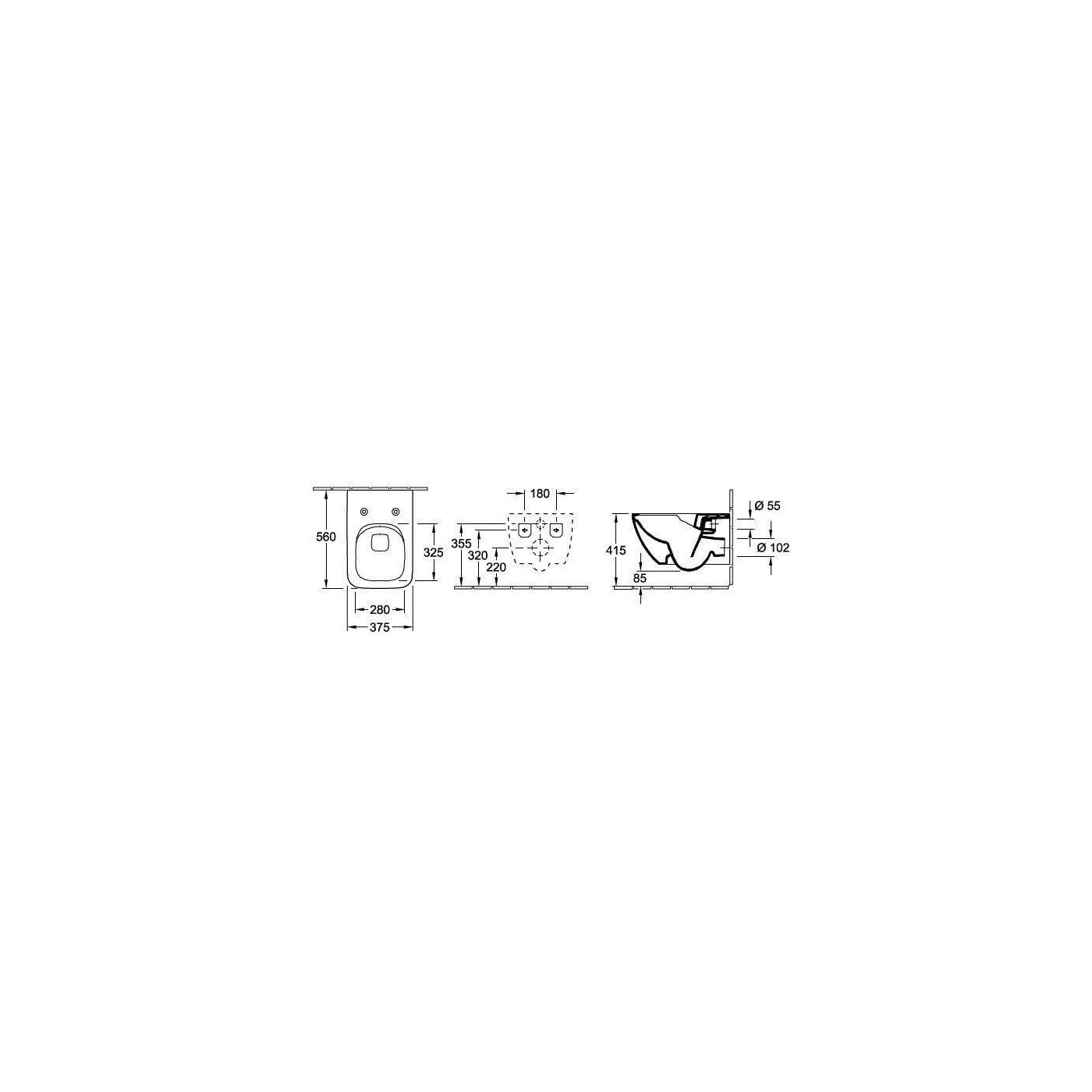 Miska Wisząca Bezkołnierzowa Venticello 37,5x56 4611R001 Villeroy&Boch Miska Wisząca Bezkołnierzowa Venticello 37,5x56 4611R001 Villeroy&Boch