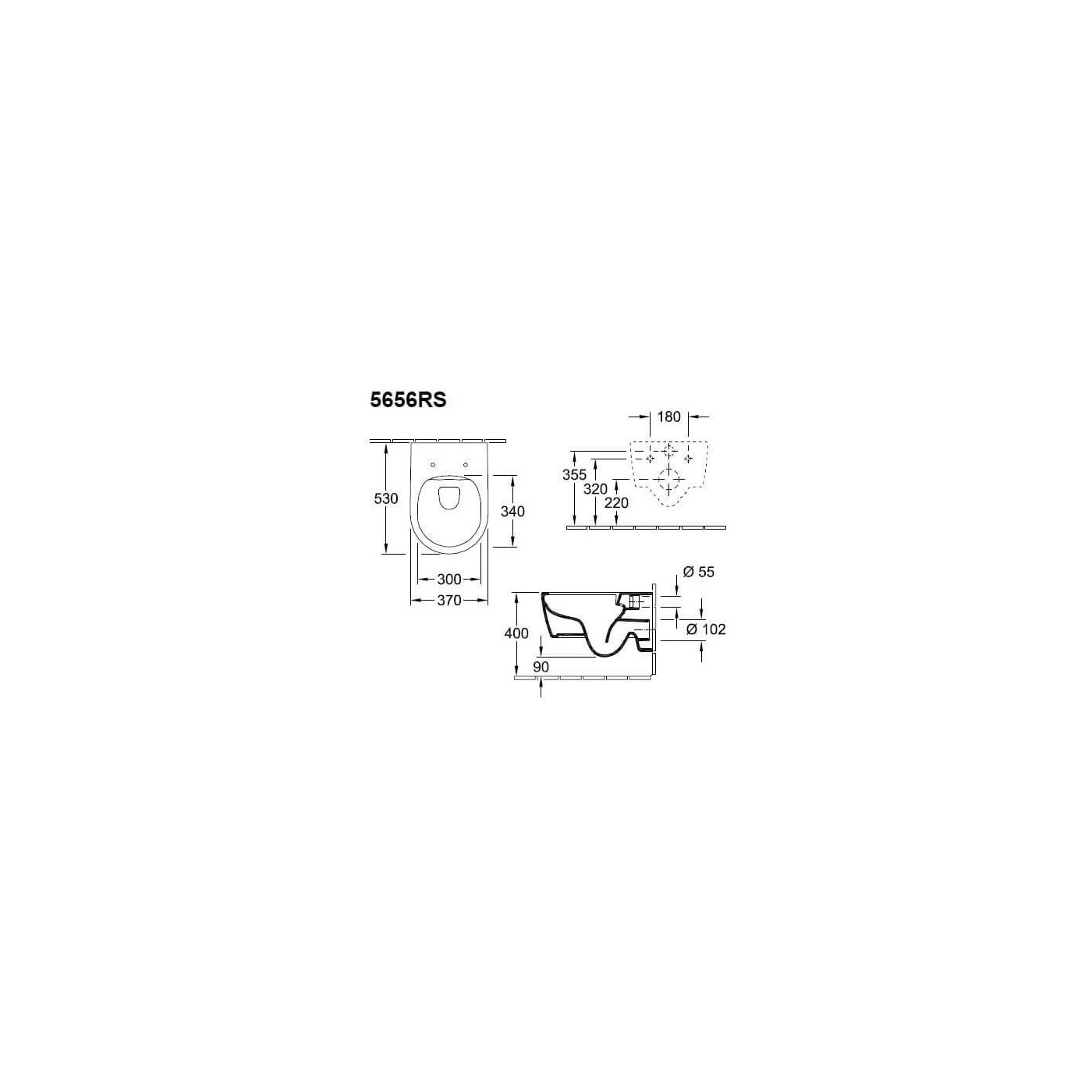 Miska WC Wisząca Bezkołnierzowa Avento 53x37 Z Deską Wolnoopadającą Slim 5656RS01 Villeroy&Boch Miska WC Wisząca Bezkołnierzowa Avento 53x37 Z Deską Wolnoopadającą Slim 5656RS01 Villeroy&Boch