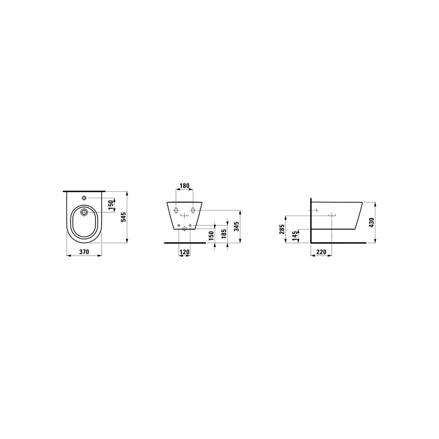 Bidet Podwieszany 545x370 mm Kartell H8303310003021 Laufen Bidet Podwieszany 545x370 mm Kartell H8303310003021 Laufen