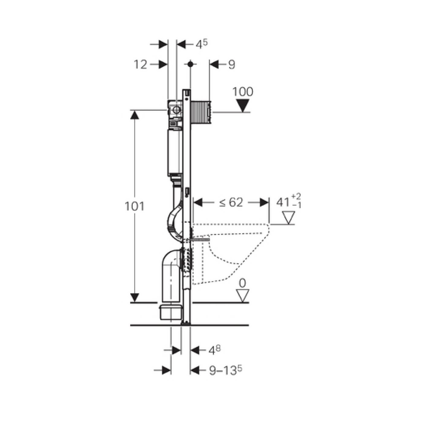Stelaż Duofix Do WC H112 Omega 111.060.00.1 Geberit Stelaż Duofix Do WC H112 Omega 111.060.00.1 Geberit
