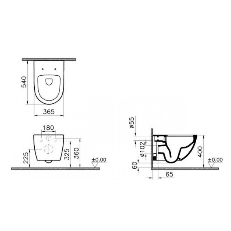 Miska Wisząca Sento Bezrantowa 54cm 7748-B003-0075 Vitra Miska Wisząca Sento Bezrantowa 54cm 7748-B003-0075 Vitra
