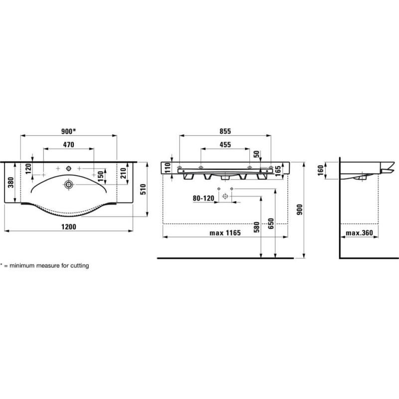 Umywalka Palace 120x51 Z Relingiem ZO H8127040001041 Laufen Umywalka Palace 120x51 Z Relingiem ZO H8127040001041 Laufen