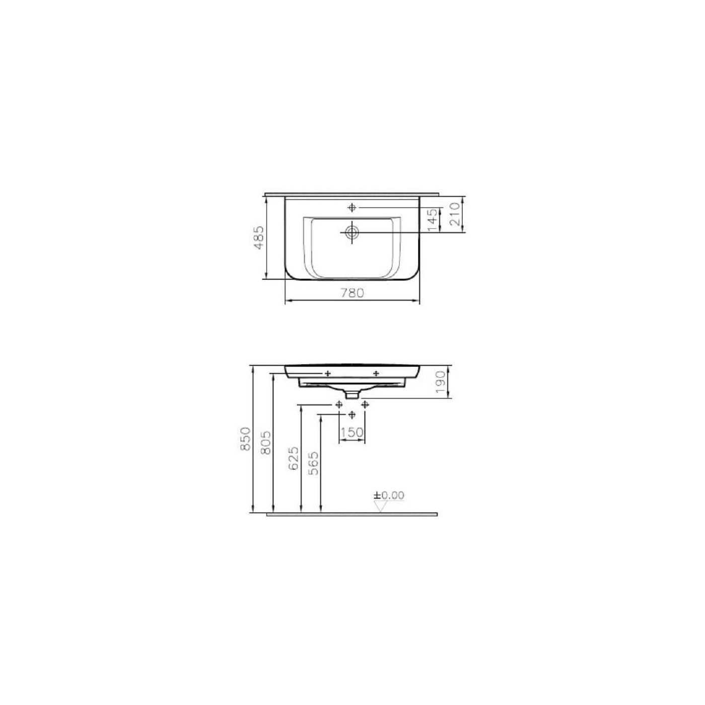 Umywalka 80x48,5 Sento Compact 5947B003-0001 Vitra Umywalka 80x48,5 Sento Compact 5947B003-0001 Vitra
