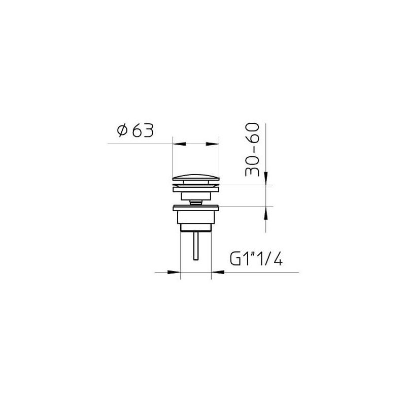 Korek Odpływowy Klik-Klak Czarny Mat 99142438 Palazzani Korek Odpływowy Klik-Klak Czarny Mat 99142438 Palazzani