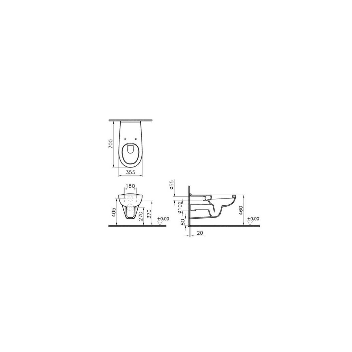 Miska Wisząca WC dla Osób Niepełnosprawnych Arkitekt 5813-003-0075 Vitra Miska Wisząca WC dla Osób Niepełnosprawnych Arkitekt 5813-003-0075 Vitra