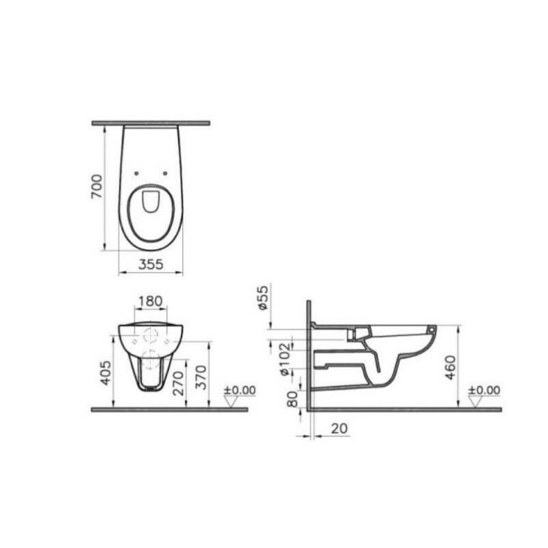 Miska Wisząca WC dla Osób Niepełnosprawnych Arkitekt 5813-003-0075 Vitra Miska Wisząca WC dla Osób Niepełnosprawnych Arkitekt 5813-003-0075 Vitra