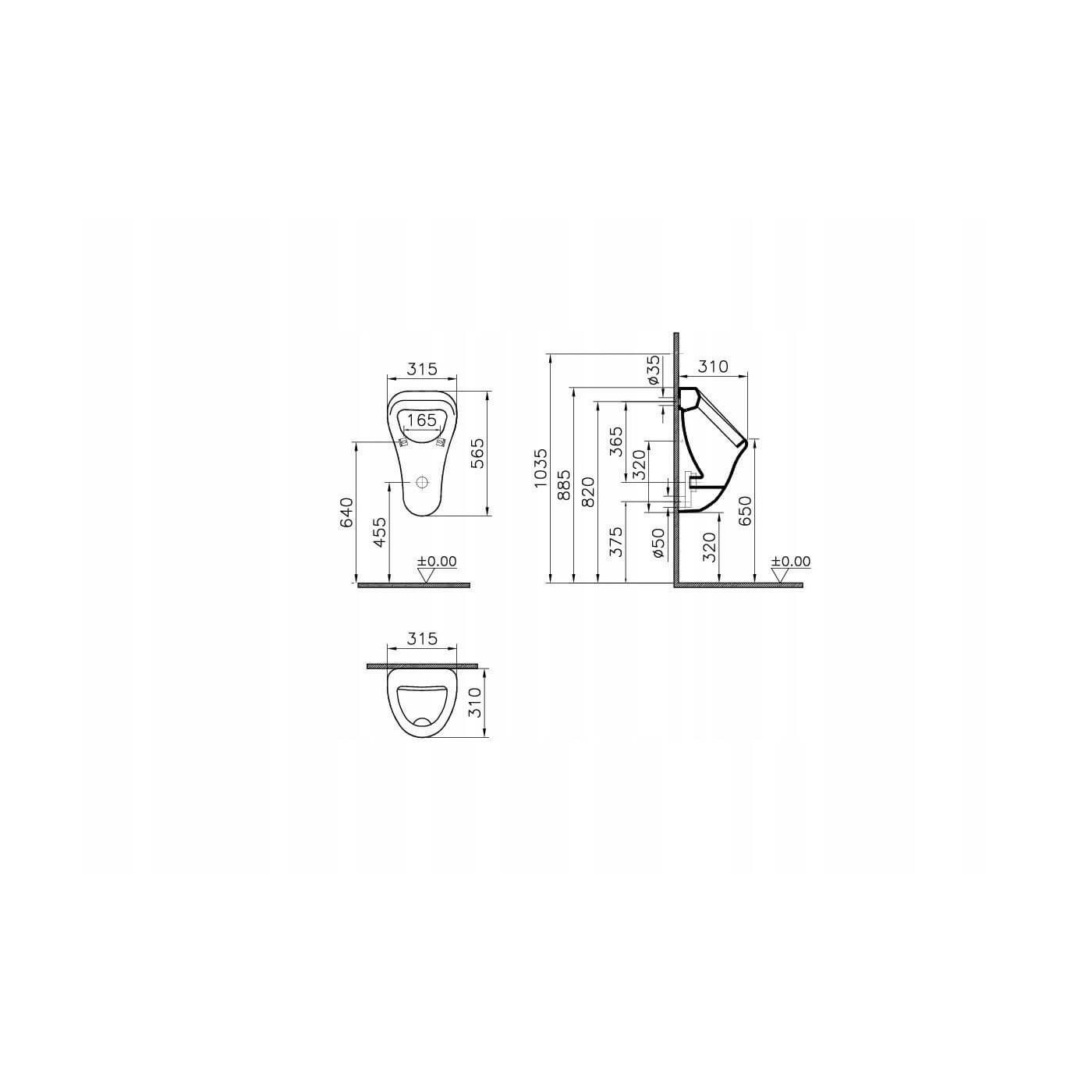 Pisuar Zasilany Z Tyłu Arkitekt 6201-003-0199 Vitra Pisuar Zasilany Z Tyłu Arkitekt 6201-003-0199 Vitra
