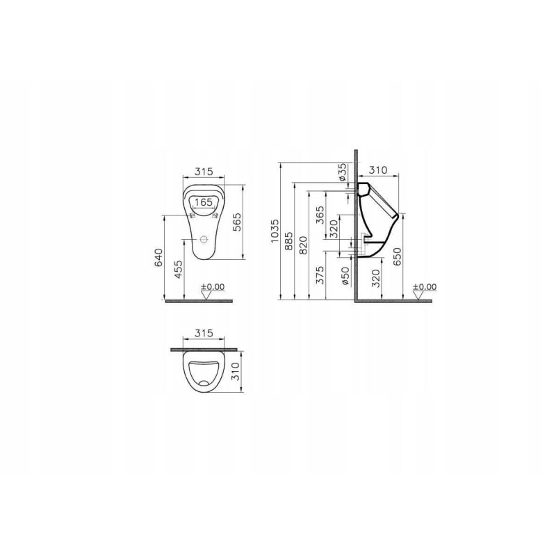 Pisuar Zasilany Z Tyłu Arkitekt 6201-003-0199 Vitra Pisuar Zasilany Z Tyłu Arkitekt 6201-003-0199 Vitra