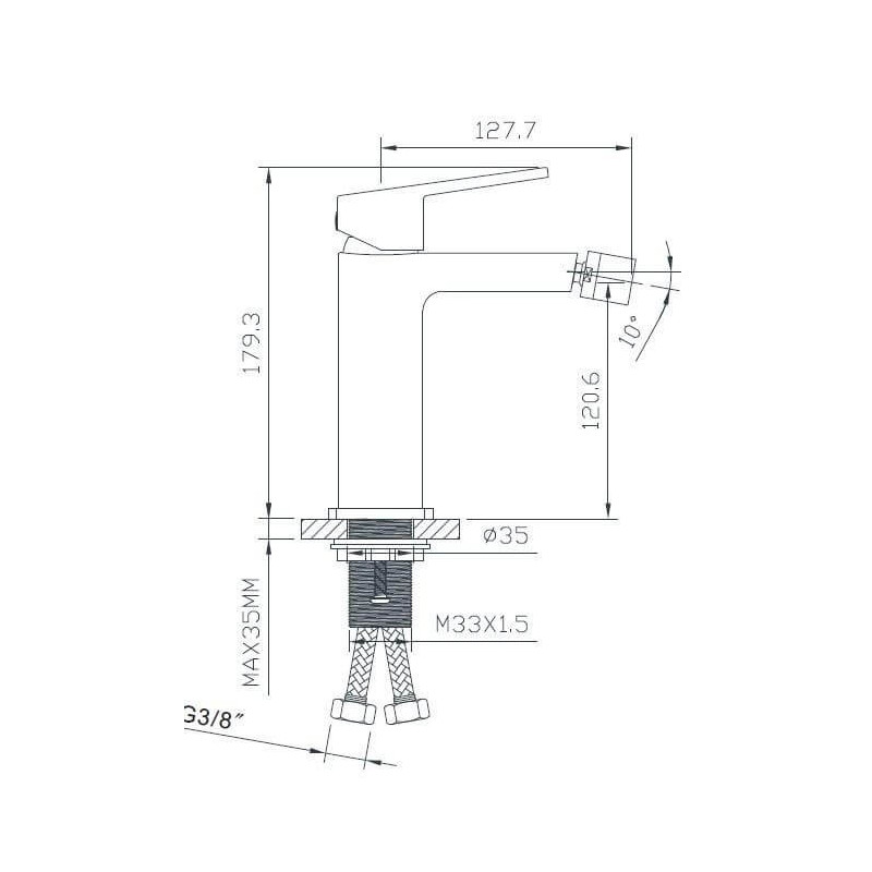 Bateria Bidetowa Teo Chrom 02020CHR Emporia Bateria Bidetowa Teo Chrom 02020CHR Emporia