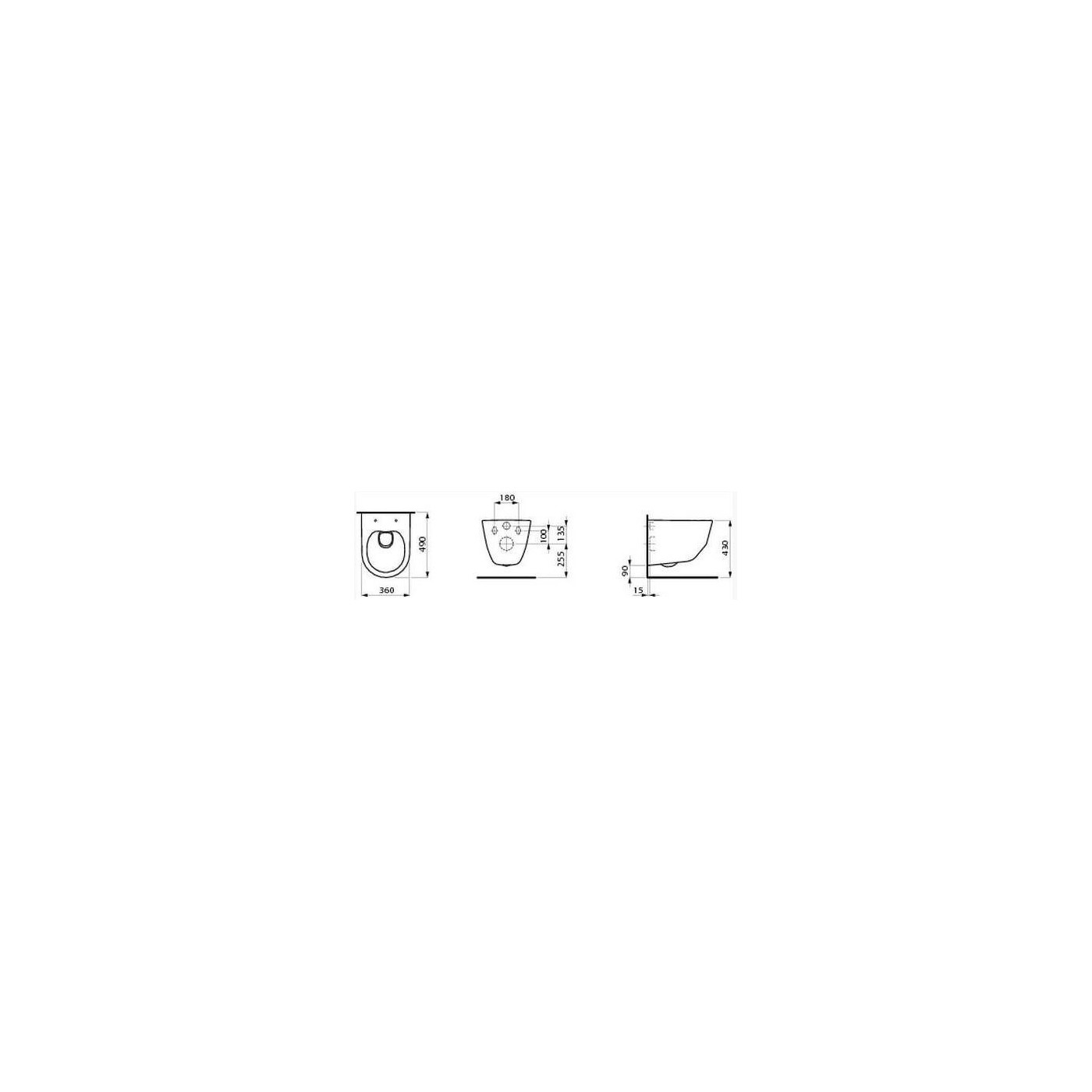 Miska WC Podwieszana Rimless Compacto 360x490 mm Pro A Biały H8209650000001 Laufen Miska WC Podwieszana Rimless Compacto 360x490 mm Pro A Biały H8209650000001 Laufen
