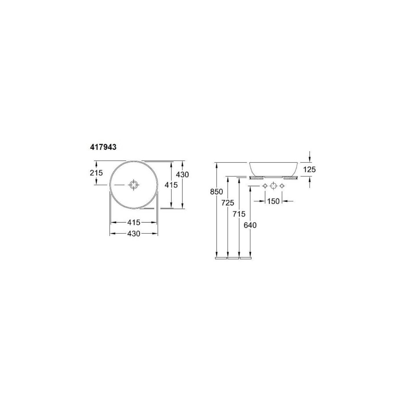 Umywalka Nablatowa Artis 43x43 41794301 Villeroy&Boch Umywalka Nablatowa Artis 43x43 41794301 Villeroy&Boch