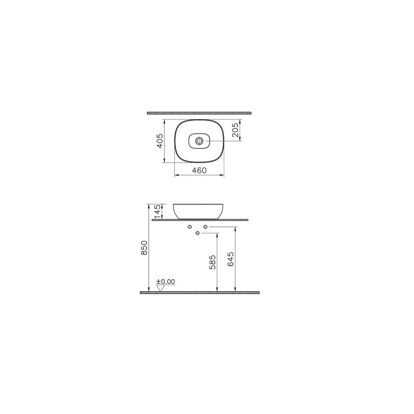 Umywalka Matowa Outline 47x40 5994B401-0016 Vitra Umywalka Matowa Outline 47x40 5994B401-0016 Vitra