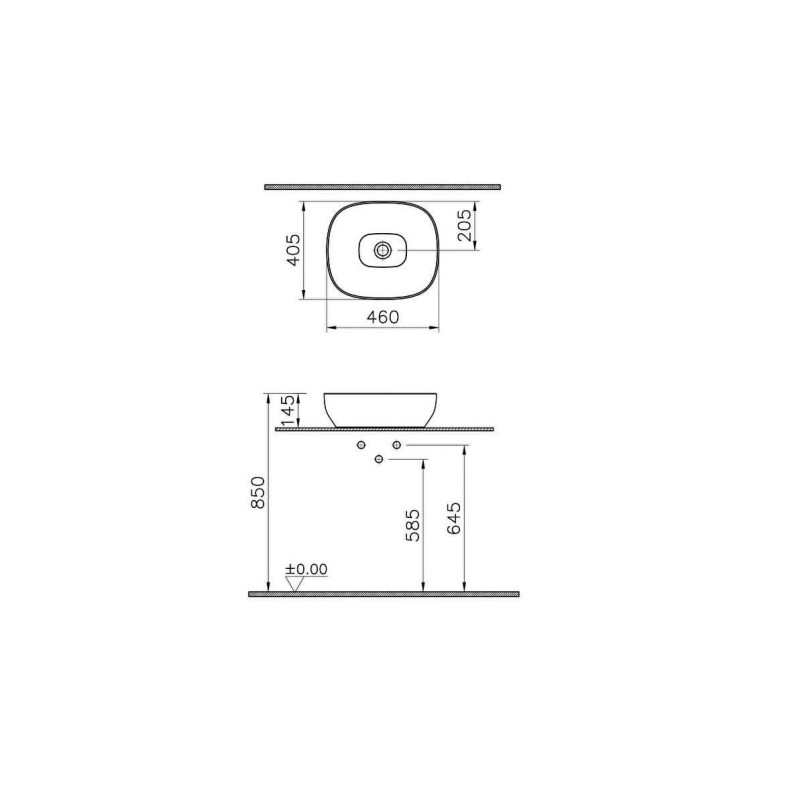 Umywalka Matowa Outline 47x40 5994B401-0016 Vitra Umywalka Matowa Outline 47x40 5994B401-0016 Vitra
