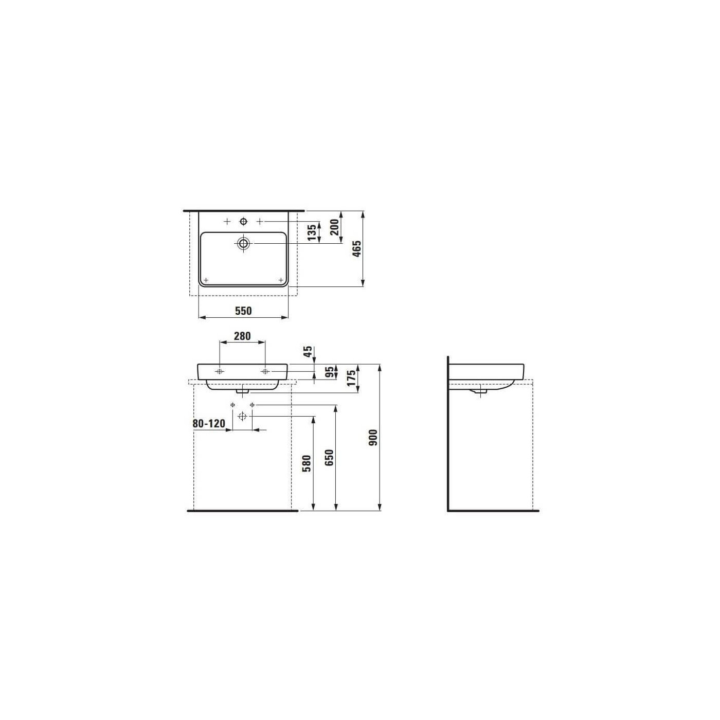 Umywalka Biała Pro S 55x46 H8169620001041 Laufen Umywalka Biała Pro S 55x46 H8169620001041 Laufen