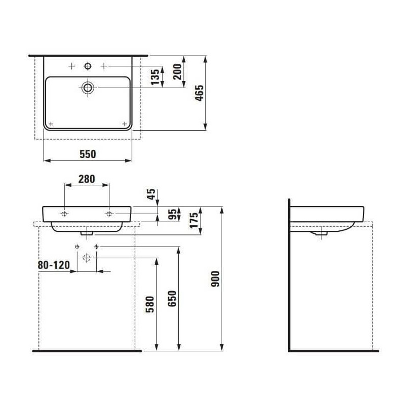 Umywalka Biała Pro S 55x46 H8169620001041 Laufen Umywalka Biała Pro S 55x46 H8169620001041 Laufen