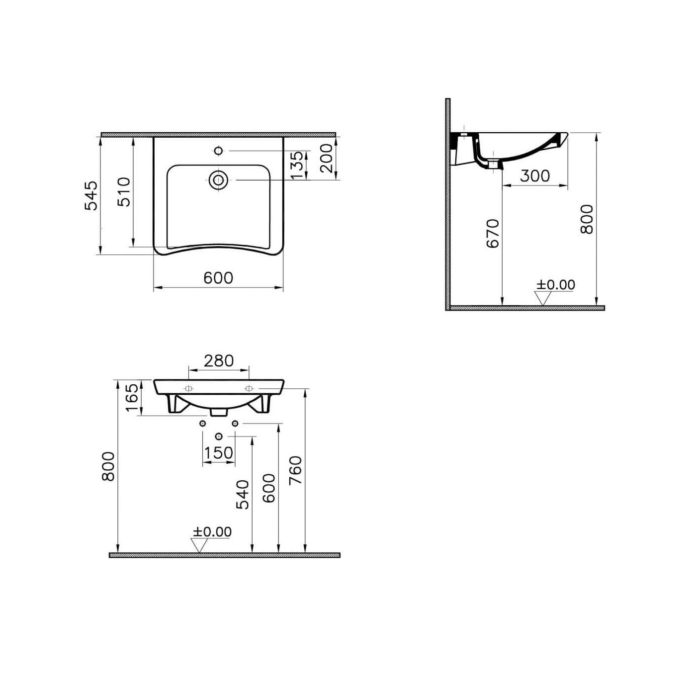 Umywalka Dla Osób Niepełnosprawnych 60x54,5 S20 5289B003-0001 Vitra Umywalka Dla Osób Niepełnosprawnych 60x54,5 S20 5289B003-0001 Vitra