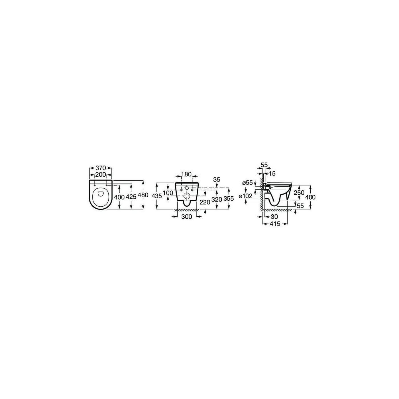 Miska WC Podwieszana Rimless Round Compacto A346528000 Roca Miska WC Podwieszana Rimless Round Compacto A346528000 Roca
