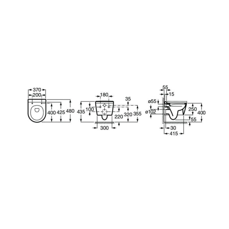 Miska WC Podwieszana Rimless Round Compacto A346528000 Roca Miska WC Podwieszana Rimless Round Compacto A346528000 Roca