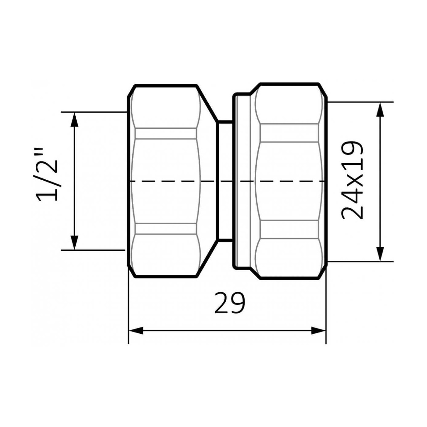 Adapter Na Stal Chrom 24x19 TGACR007 Terma Adapter Na Stal Chrom 24x19 TGACR007 Terma