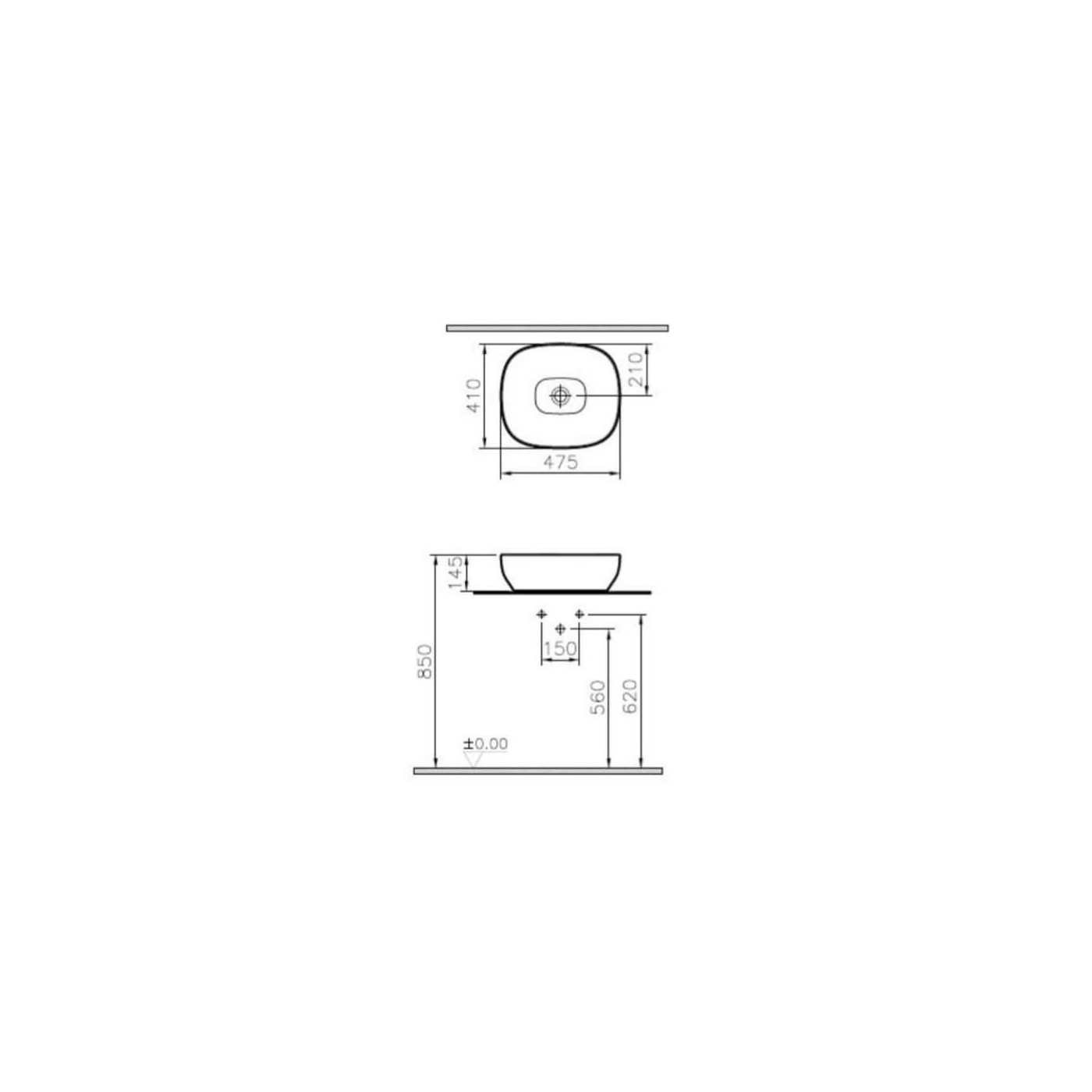 Outline Umywalka 47x40 cm 5994B403-0016 Vitra Outline Umywalka 47x40 cm 5994B403-0016 Vitra