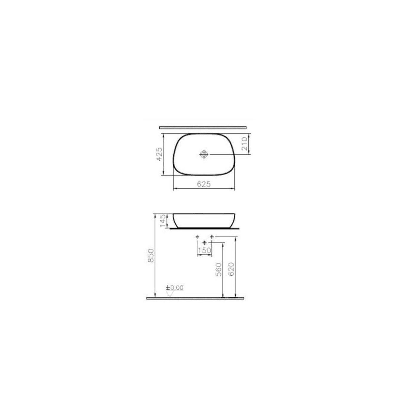 Outline Umywalka 63cm 5993B403-0016 Vitra Outline Umywalka 63cm 5993B403-0016 Vitra